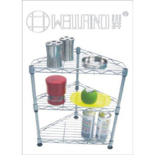 3 Tiers Chrome Metal Mini Corner Storage Rack (CR303045C3C)